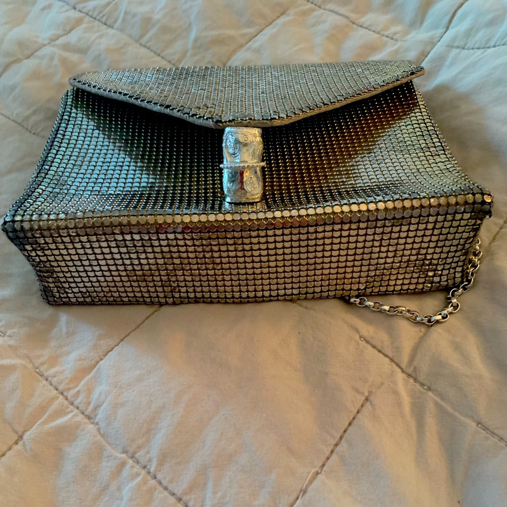 Whiting and Davis stunning silver metal mesh bag